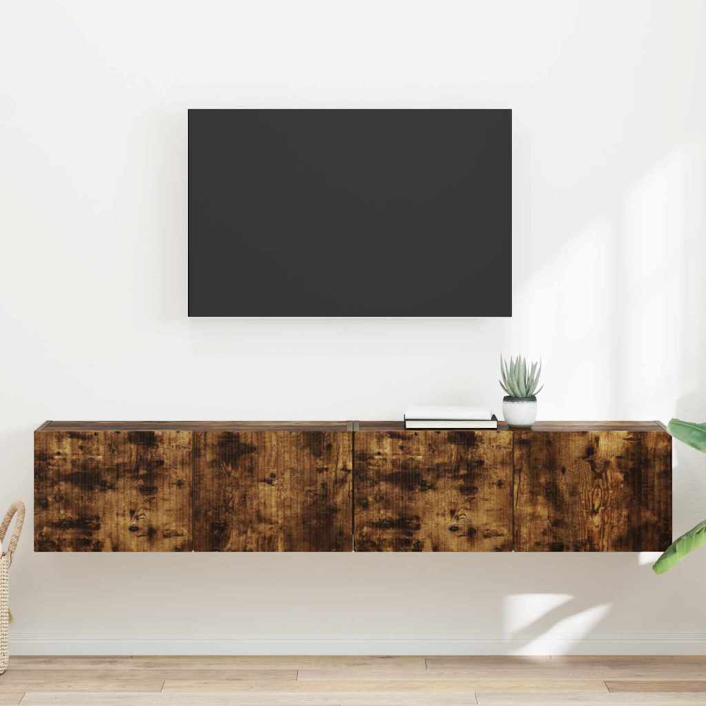 Mobile TV da parete 2 pcs Rovere fumÃ© 78,5 x 31 x 29,5 cm