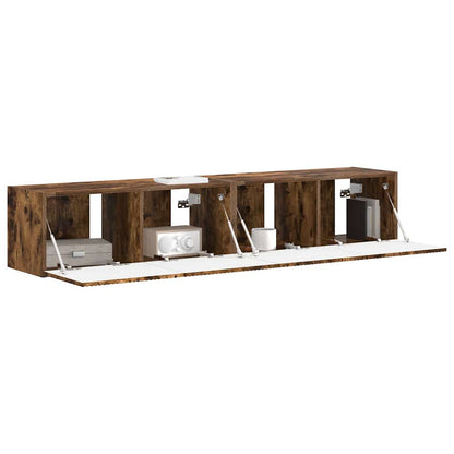 Mobile TV da parete 2 pcs Rovere fumÃ© 60 x 31 x 29.5 cm