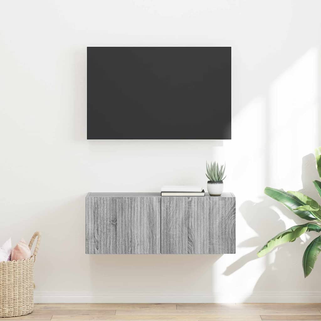 Mobile TV da parete Grigio Sonoma 60 x 31 x 29.5 cm