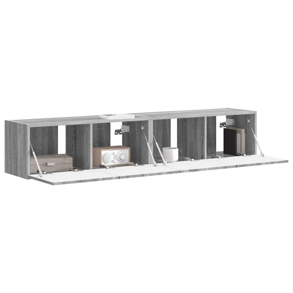 Mobile TV da parete 2 pcs Grigio Sonoma 60 x 31 x 29.5 cm