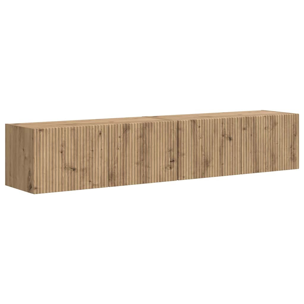 Mobile TV da parete 2 pcs Rovere Artigianale 60 x 31 x 29.5 cm