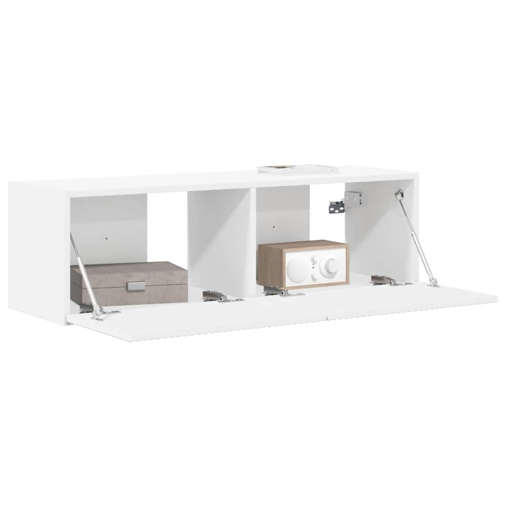 Mobile TV da parete Bianco 98 x 31 x 29,5 cm Legno multistrato