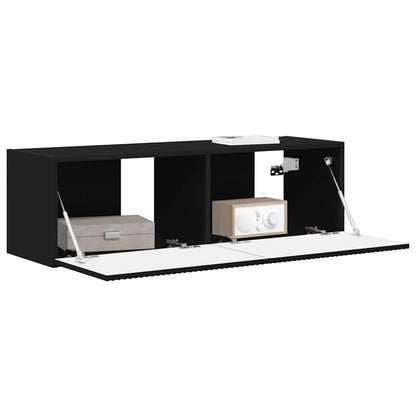 Mobile TV da parete Nero 98 x 31 x 29,5 cm Legno multistrato