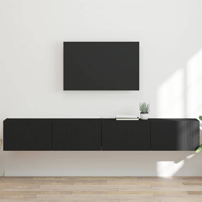 Mobile TV da parete 2 pcs Nero 98 x 31 x 29,5 cm