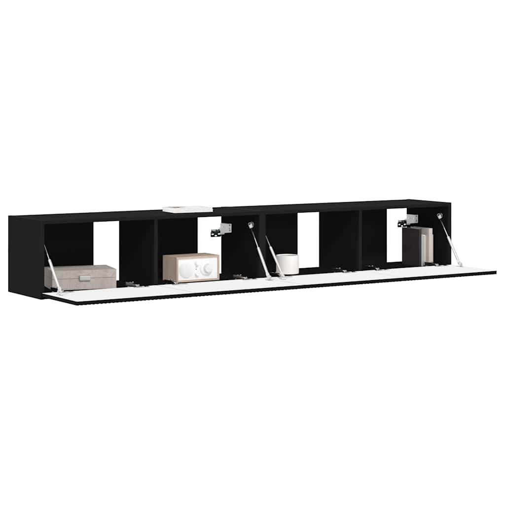 Mobile TV da parete 2 pcs Nero 98 x 31 x 29,5 cm
