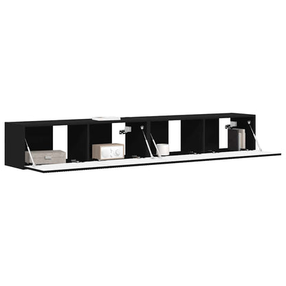 Mobile TV da parete 2 pcs Nero 98 x 31 x 29,5 cm