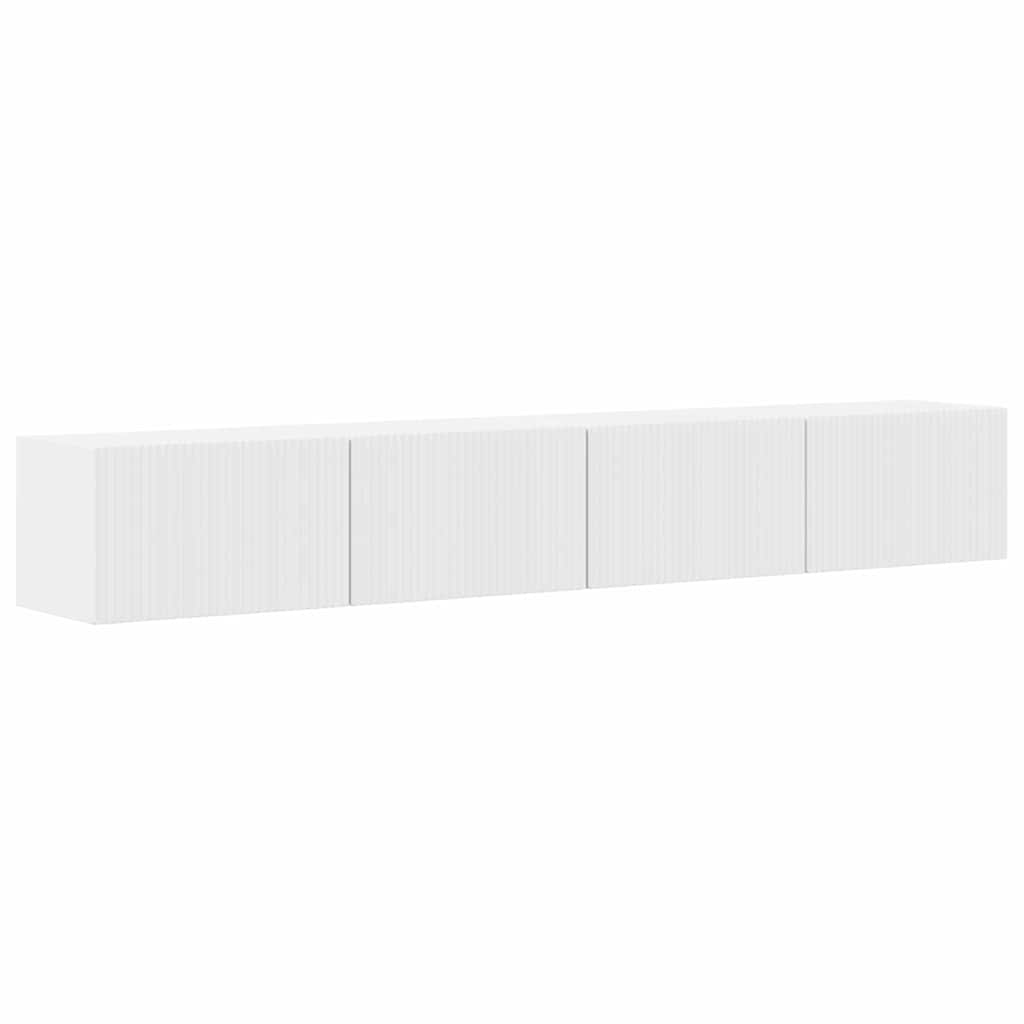 Mobile TV da parete 2 pcs Bianco Lucido 98 x 31 x 29,5 cm