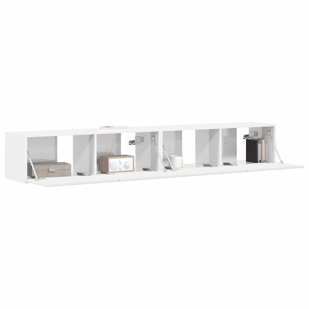 Mobile TV da parete 2 pcs Bianco Lucido 98 x 31 x 29,5 cm