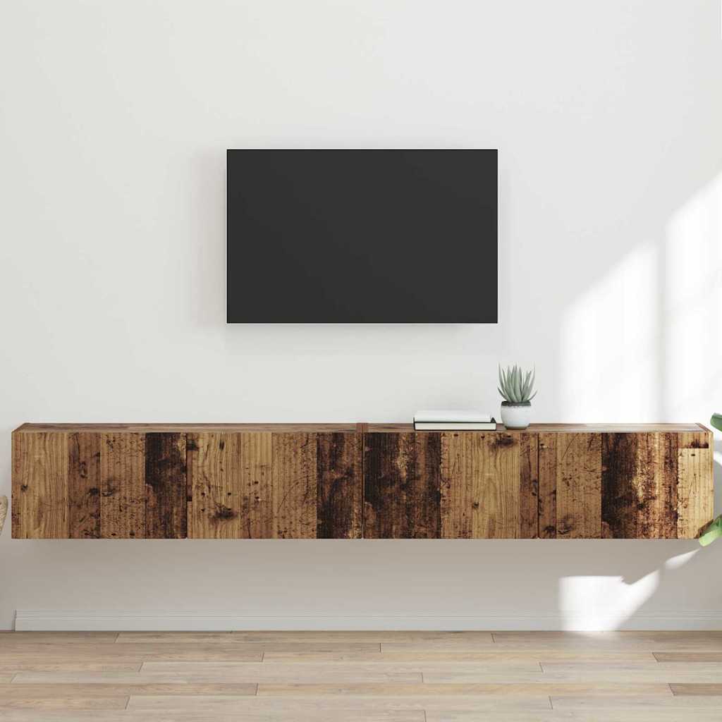 Mobile TV da parete 2 pcs Legno vecchio 98 x 31 x 29,5 cm