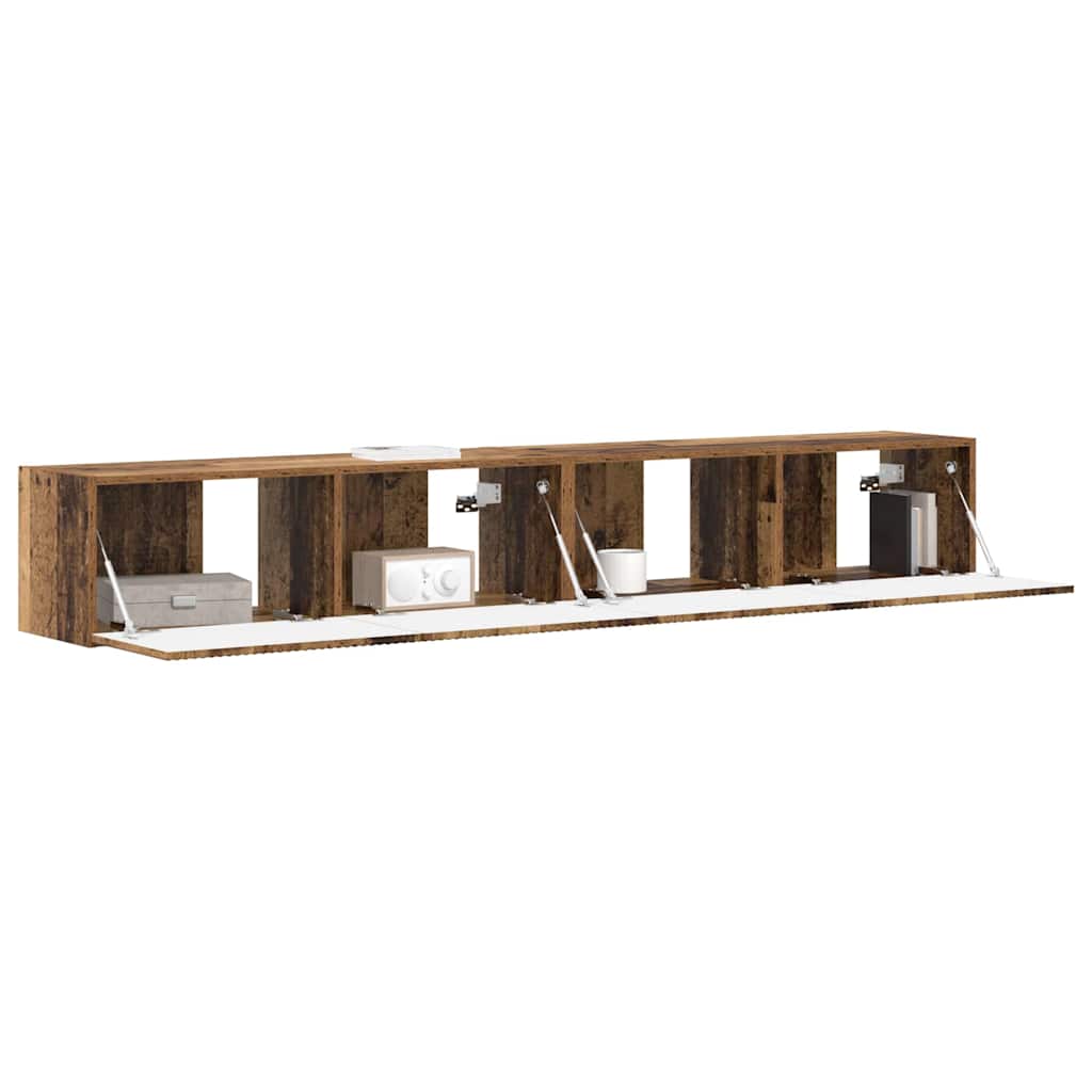 Mobile TV da parete 2 pcs Legno vecchio 98 x 31 x 29,5 cm