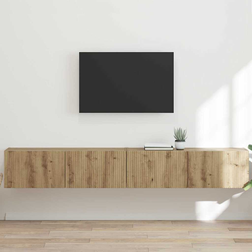 Mobile TV da parete 2 pcs Rovere Artigianale 98 x 31 x 29,5 cm