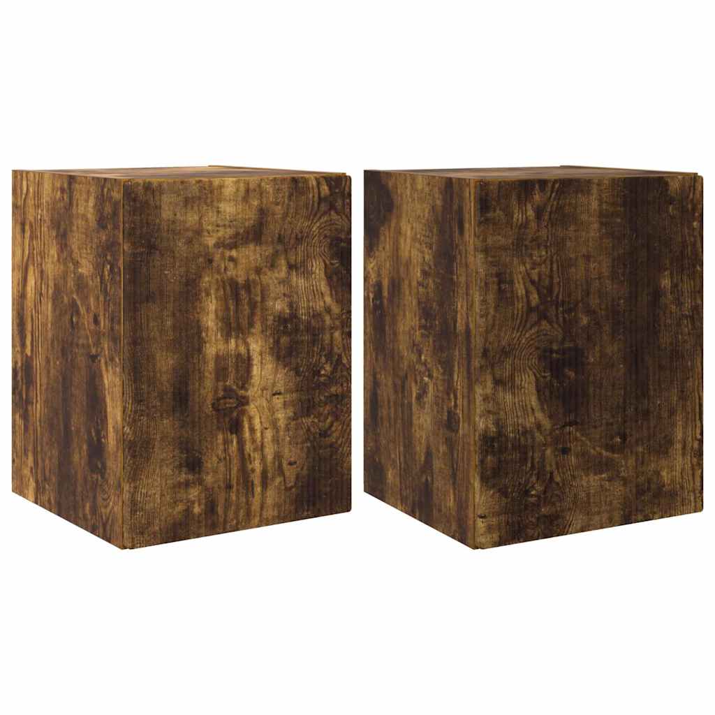 Mobile TV da parete 2 pcs Rovere fumÃ© 30 x 31 x 40 cm