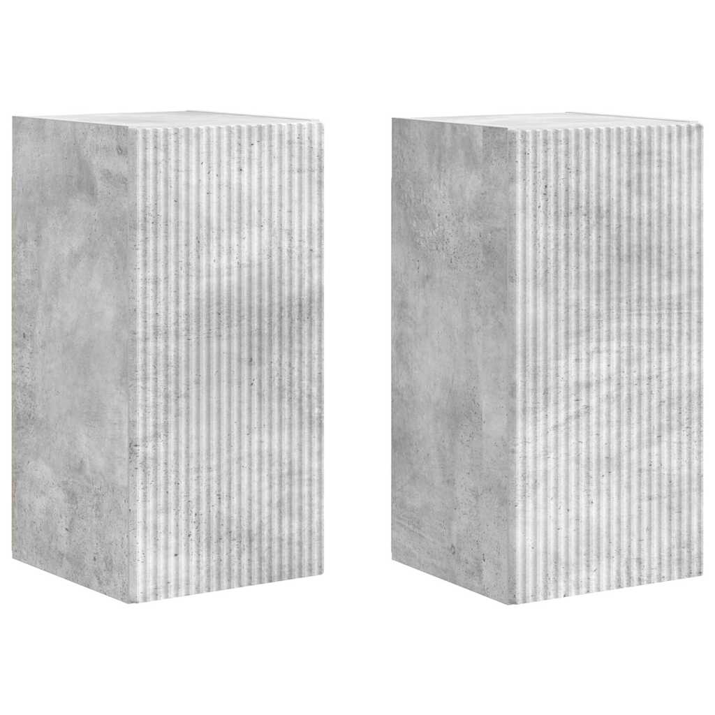 Mobile TV da parete 2 pcs Calcestruzzo 30 x 31 x 60 cm
