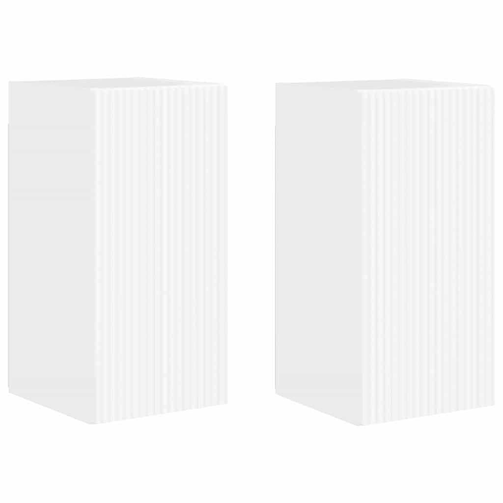 Mobile TV da parete 2 pcs Bianco Lucido 30 x 31 x 60 cm