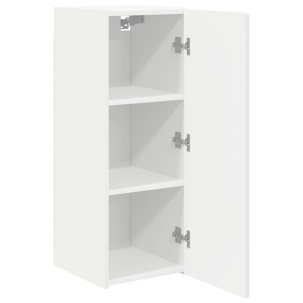 Mobile TV da parete Bianco 30 x 31 x 80 cm Legno multistrato