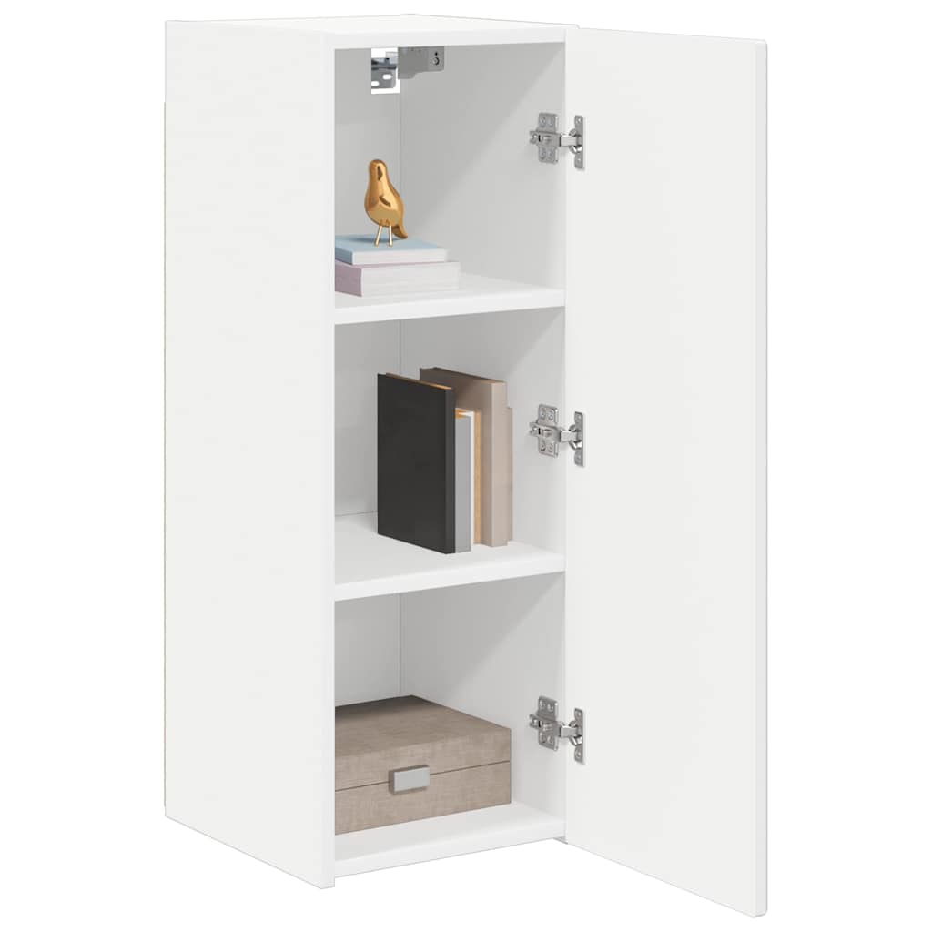 Mobile TV da parete Bianco 30 x 31 x 80 cm Legno multistrato