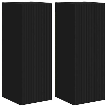 Mobile TV da parete 2 pcs Nero 30 x 31 x 80 cm