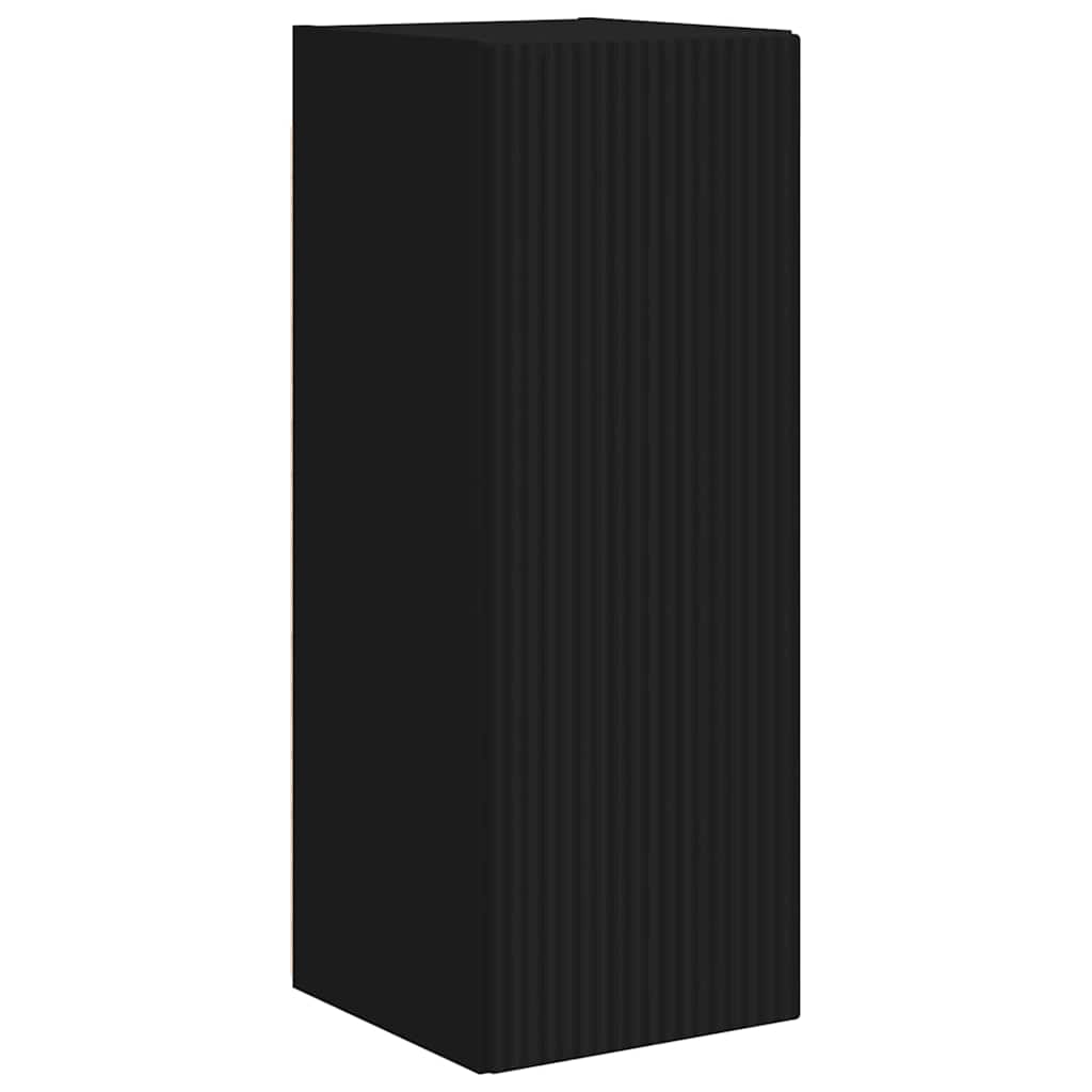 Mobile TV da parete 2 pcs Nero 30 x 31 x 80 cm
