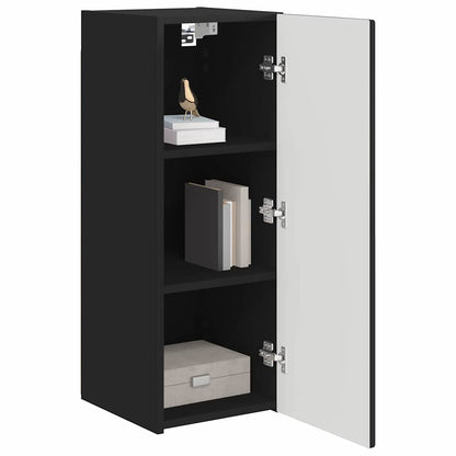 Mobile TV da parete 2 pcs Nero 30 x 31 x 80 cm
