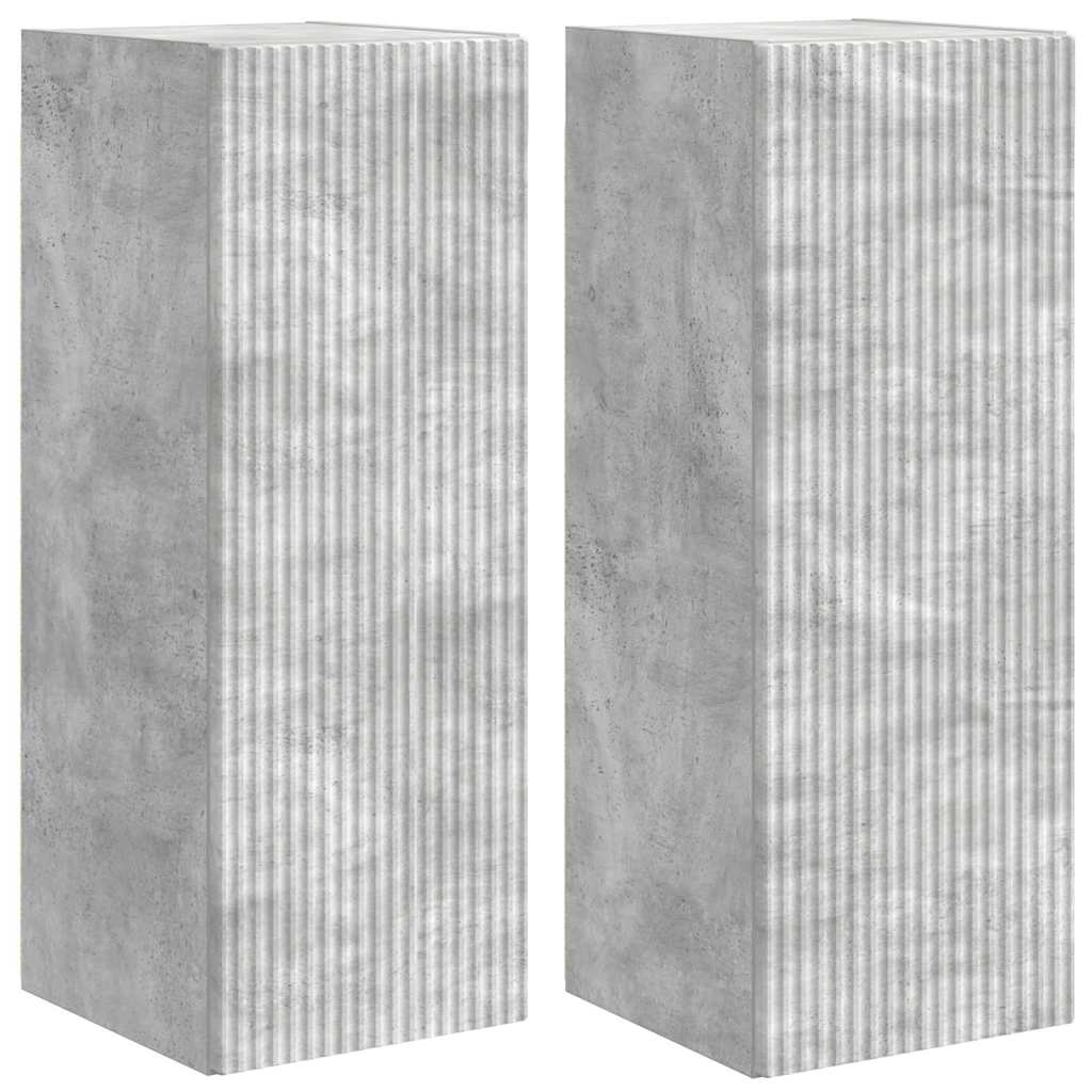 Mobile TV da parete 2 pcs Calcestruzzo 30 x 31 x 80 cm