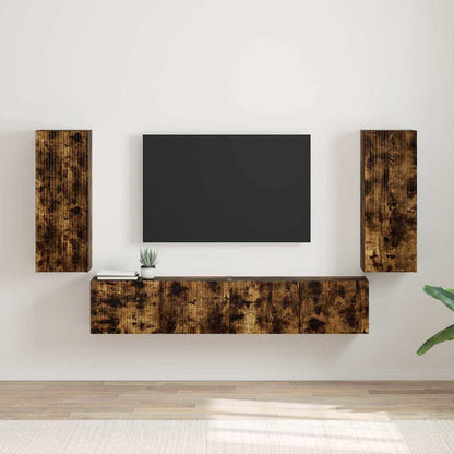 Mobile TV da parete 2 pcs Rovere fumÃ© 30 x 31 x 80 cm