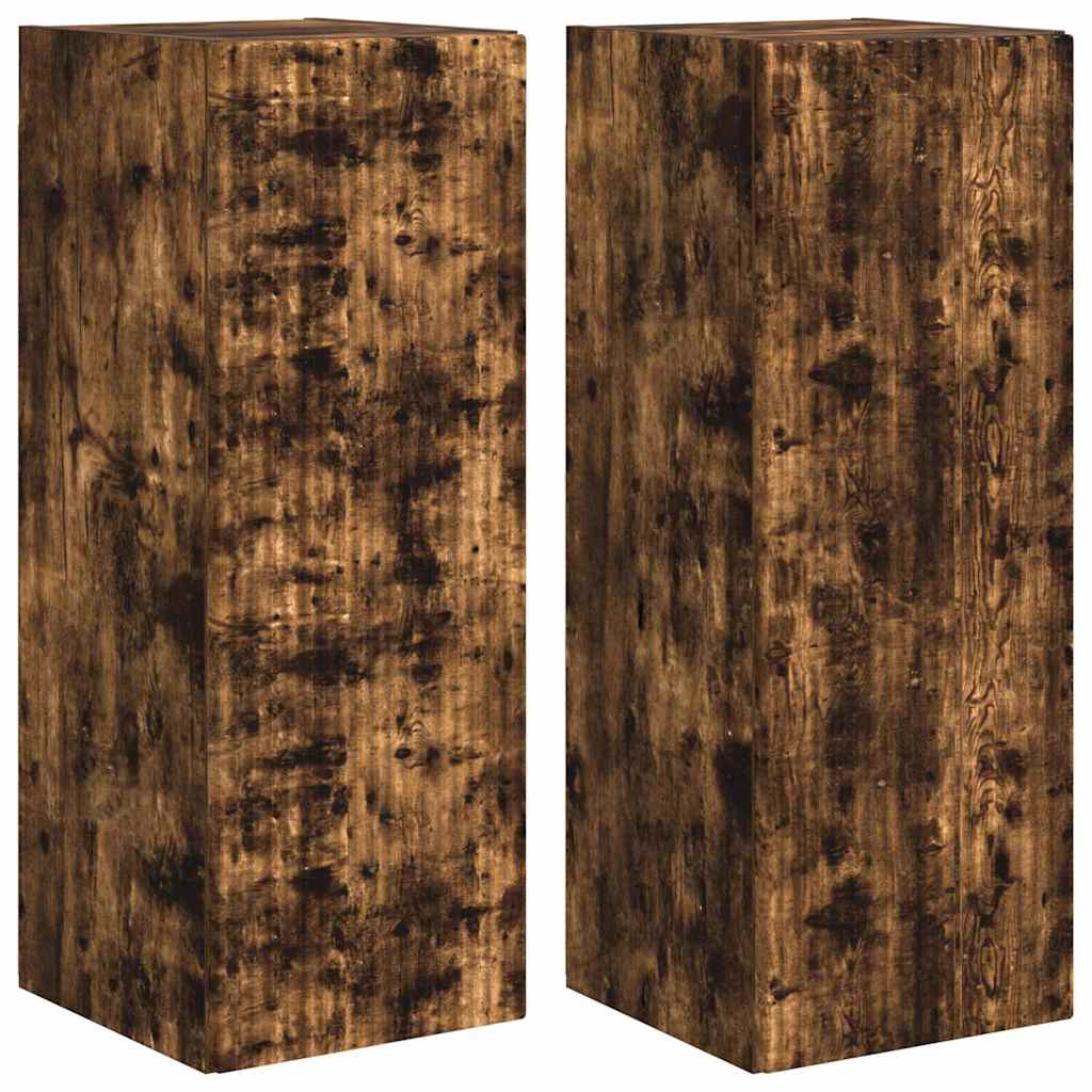 Mobile TV da parete 2 pcs Rovere fumÃ© 30 x 31 x 80 cm