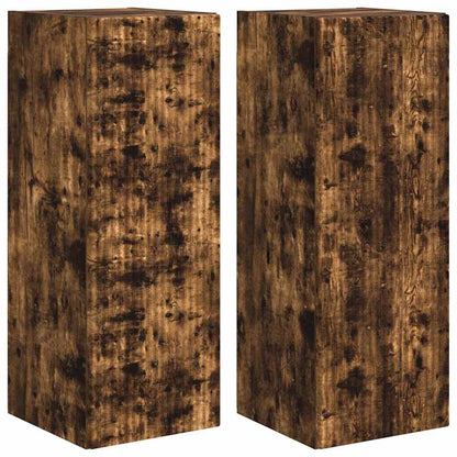 Mobile TV da parete 2 pcs Rovere fumÃ© 30 x 31 x 80 cm