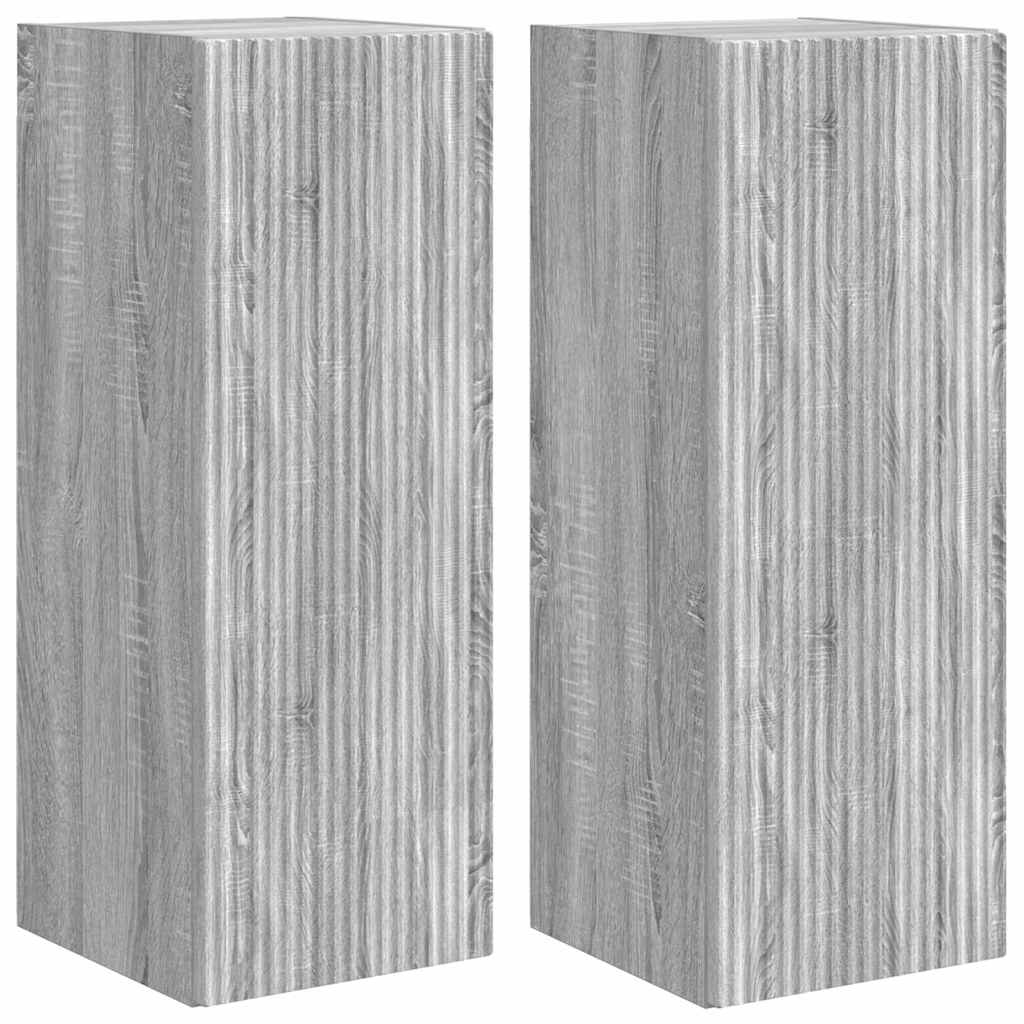 Mobile TV da parete 2 pcs Grigio Sonoma 30 x 31 x 80 cm