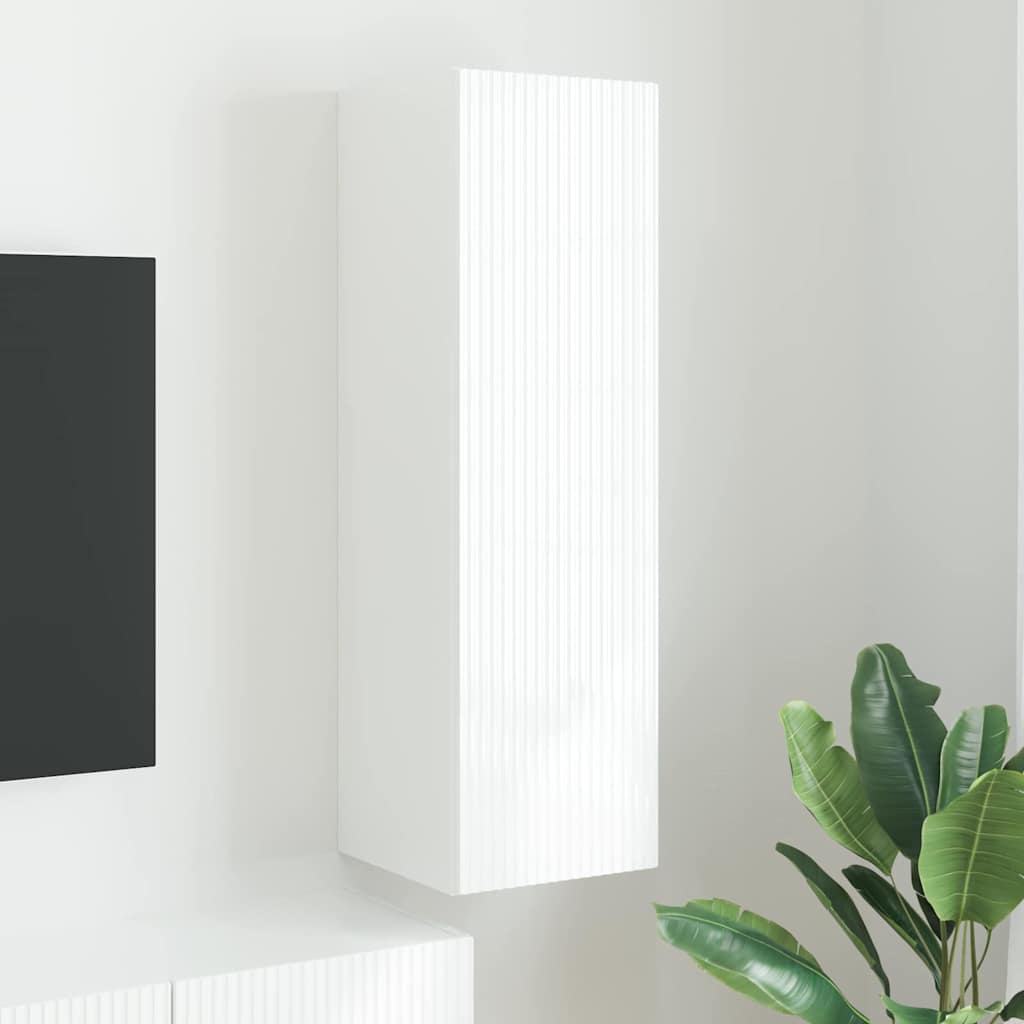 Mobile TV da parete Bianco 30 x 31 x 100 cm Legno multistrato