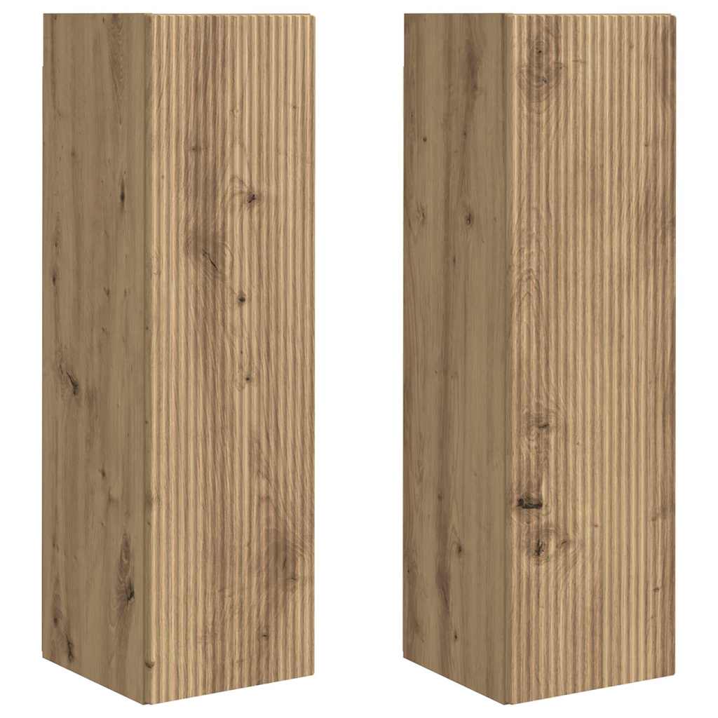 Mobile TV da parete 2 pcs Rovere Artigianale 30 x 31 x 100 cm