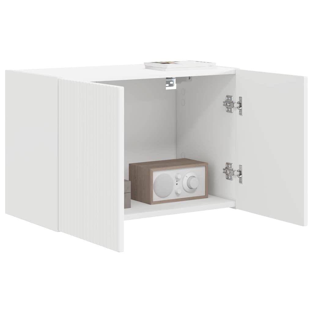 Mobile TV da parete Bianco 59,5 x 31 x 40 cm Legno multistrato