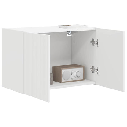 Mobile TV da parete Bianco 59,5 x 31 x 40 cm Legno multistrato