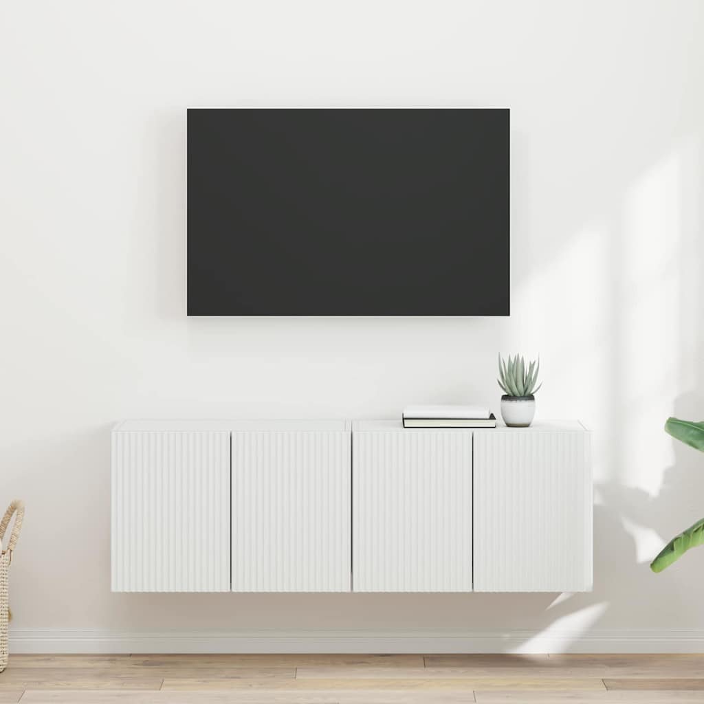 Mobile TV da parete 2 pcs Bianco 59,5 x 31 x 40 cm