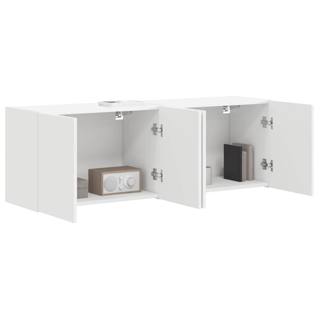Mobile TV da parete 2 pcs Bianco 59,5 x 31 x 40 cm
