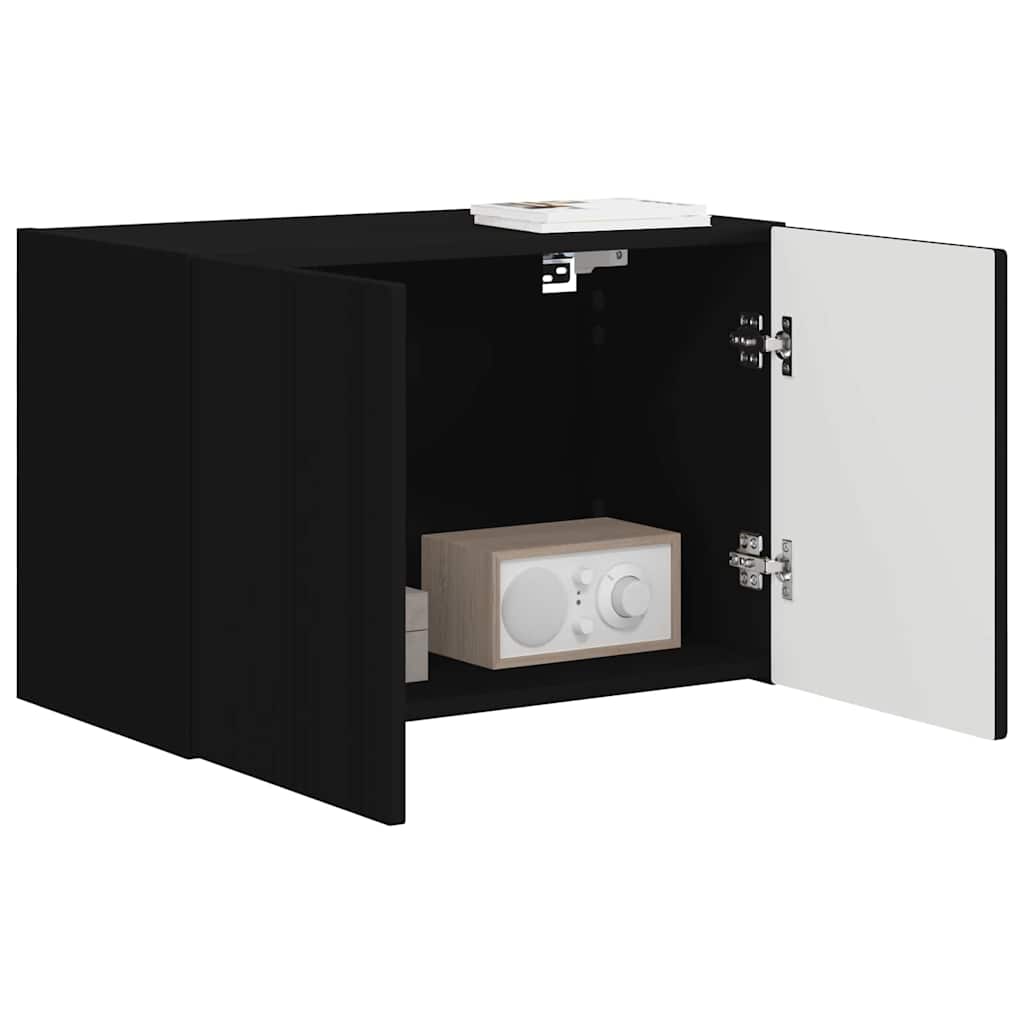 Mobile TV da parete Nero 59,5 x 31 x 40 cm Legno multistrato