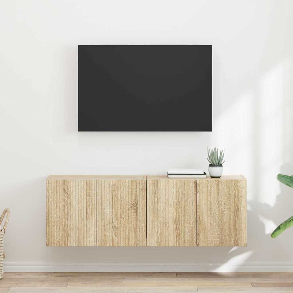 Mobile TV da parete 2 pcs Rovere Sonoma 59,5 x 31 x 40 cm