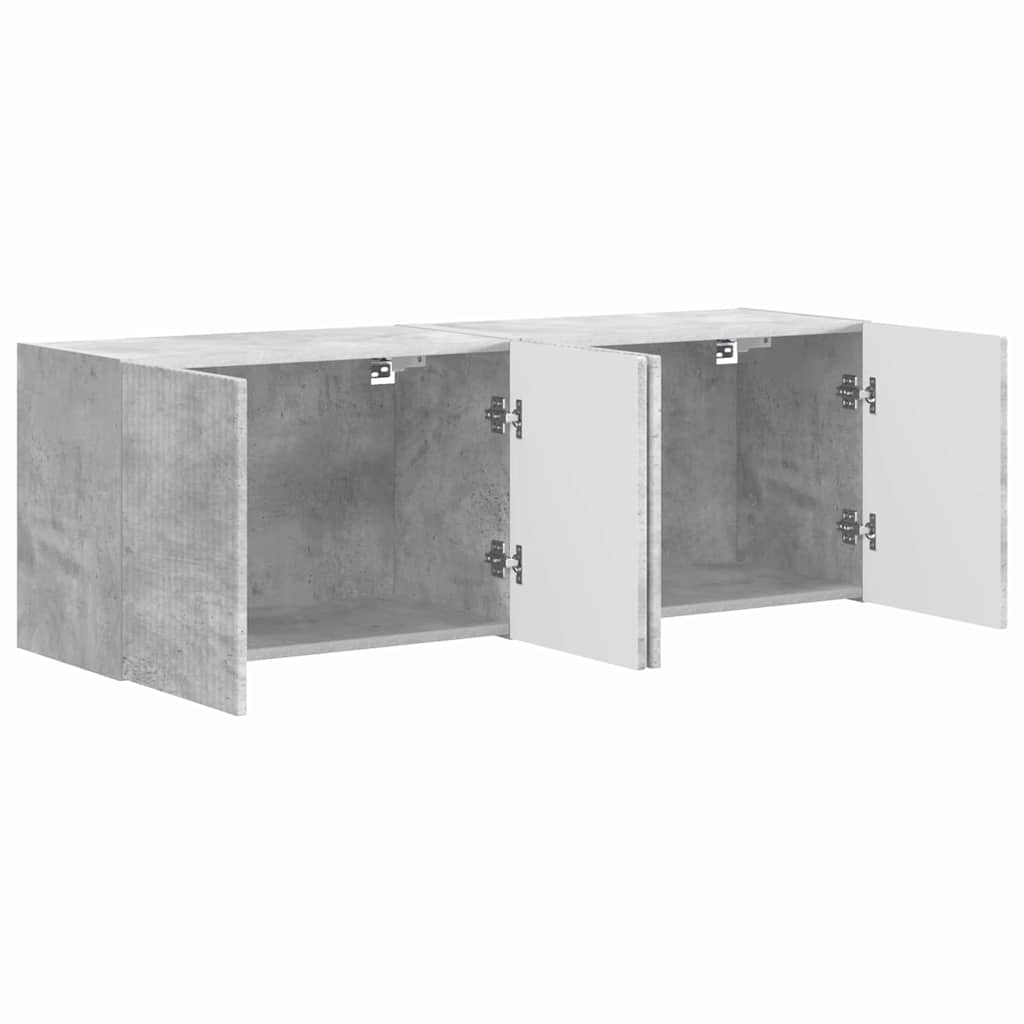 Mobile TV da parete 2 pcs Grigio cemento 59,5 x 31 x 40 cm
