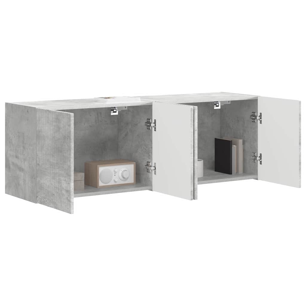 Mobile TV da parete 2 pcs Grigio cemento 59,5 x 31 x 40 cm