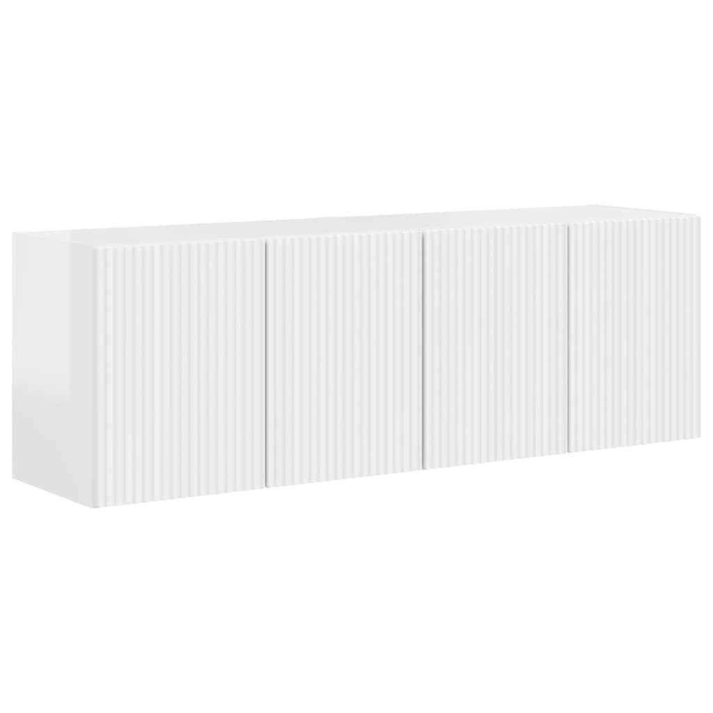 Mobile TV da parete 2 pcs Bianco Lucido 59,5 x 31 x 40 cm