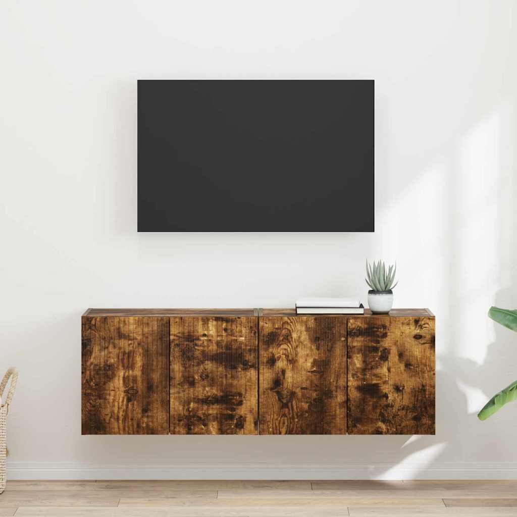 Mobile TV da parete 2 pcs Rovere fumÃ© 59,5 x 31 x 40 cm