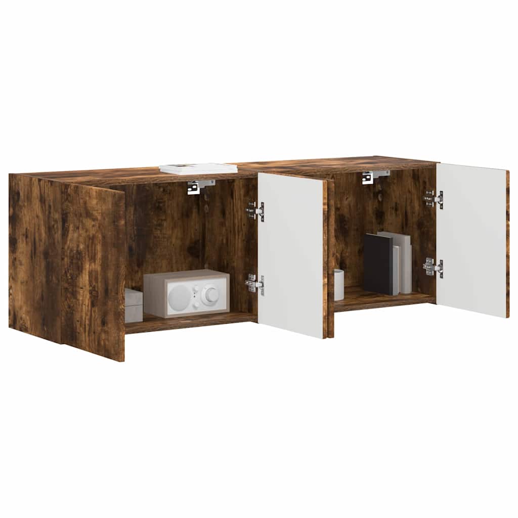 Mobile TV da parete 2 pcs Rovere fumÃ© 59,5 x 31 x 40 cm