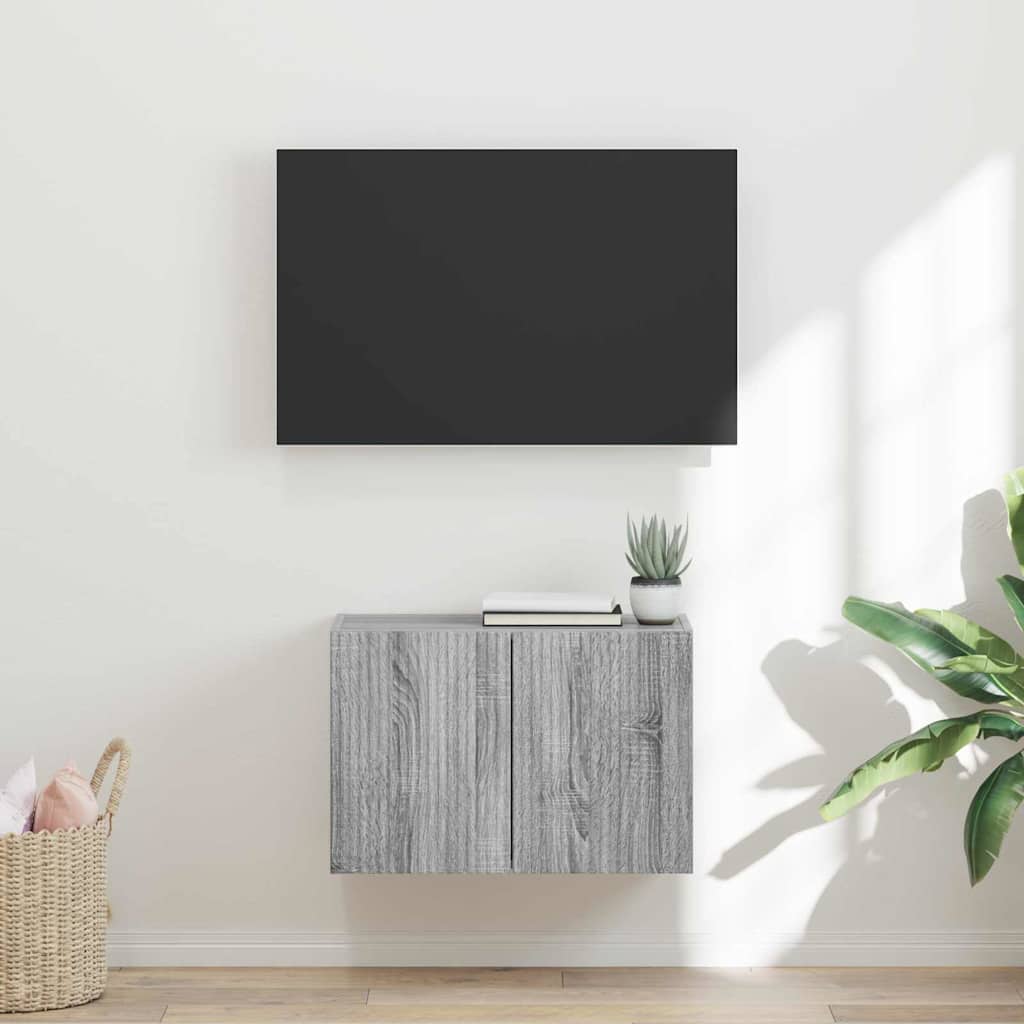 Mobile TV da parete Grigio Sonoma 59,5 x 31 x 40 cm