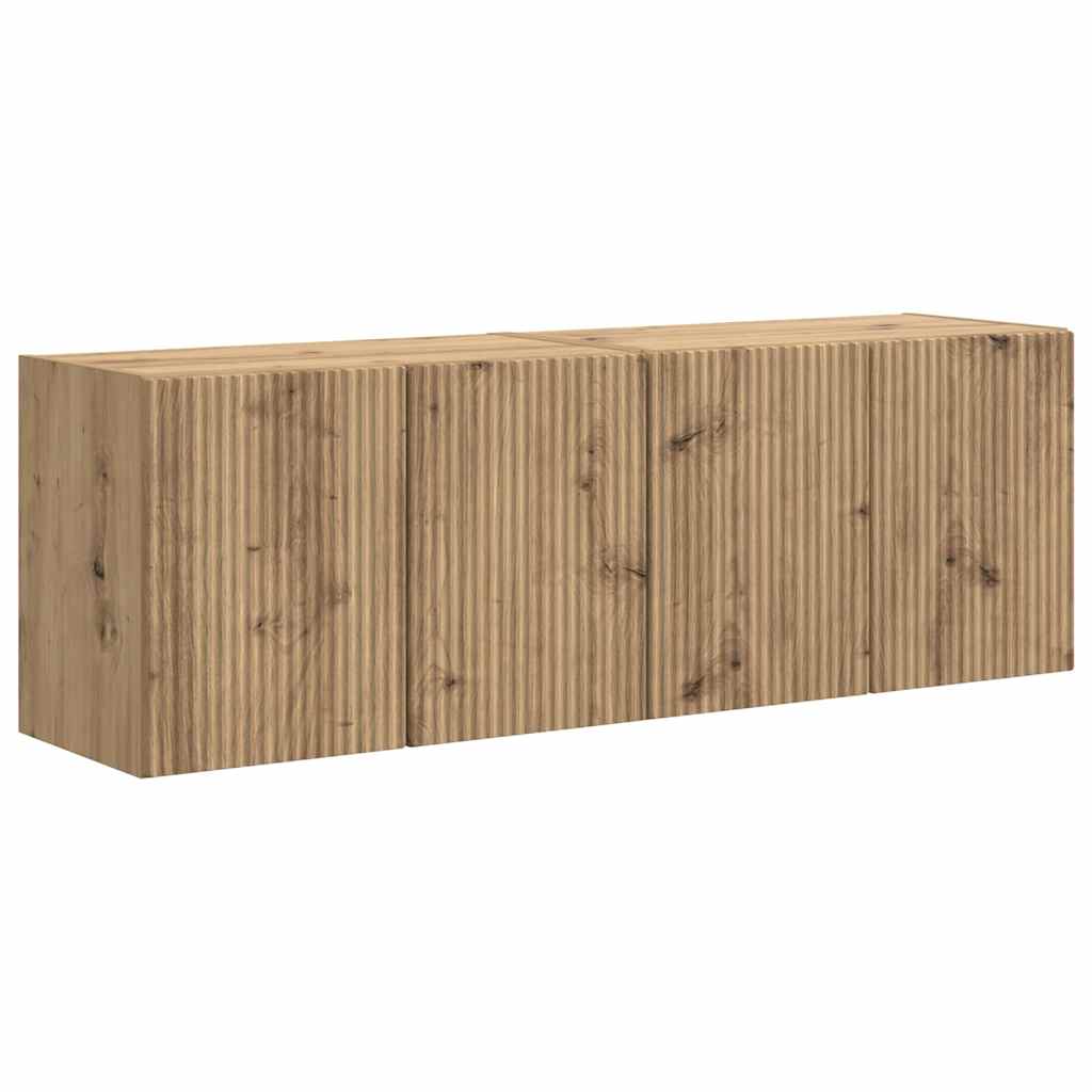 Mobile TV da parete 2 pcs Rovere artigianale 59,5 x 31 x 40 cm