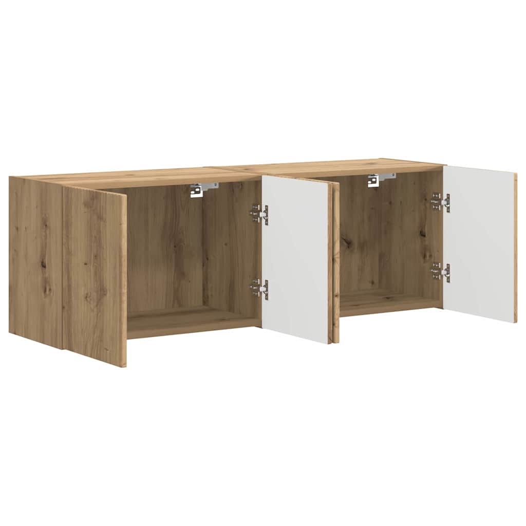 Mobile TV da parete 2 pcs Rovere artigianale 59,5 x 31 x 40 cm