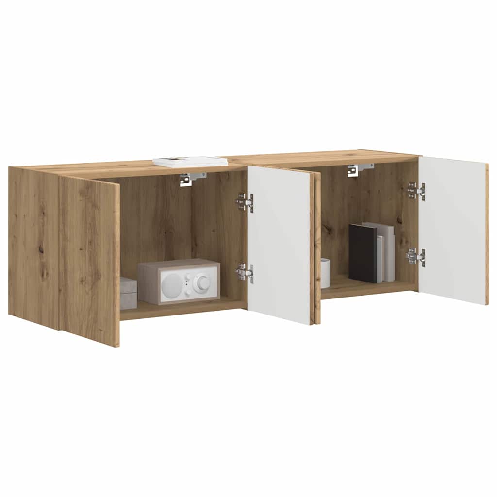 Mobile TV da parete 2 pcs Rovere artigianale 59,5 x 31 x 40 cm