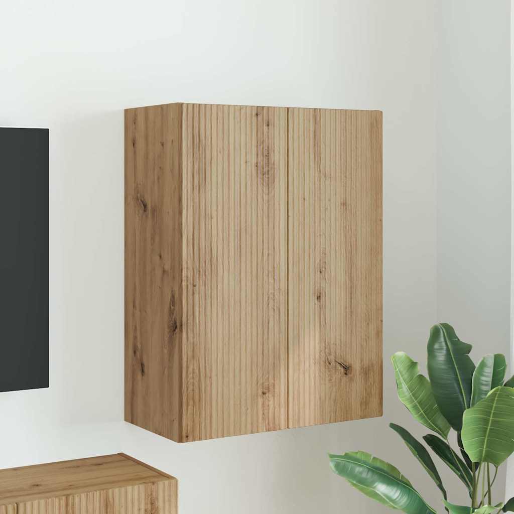 Mobile TV da parete Bianco 59,5 x 31 x 60 cm Legno multistrato