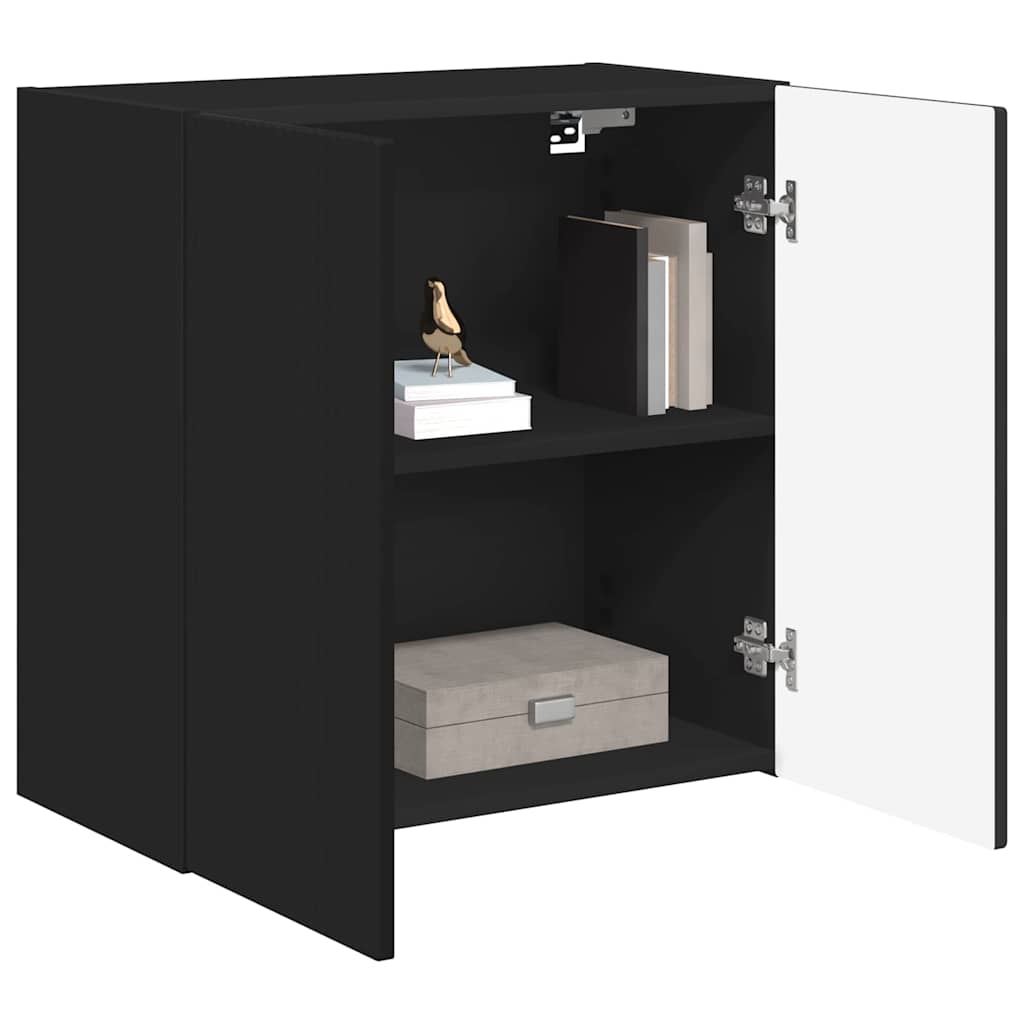 Mobile TV da parete Nero 59,5 x 31 x 60 cm Legno multistrato