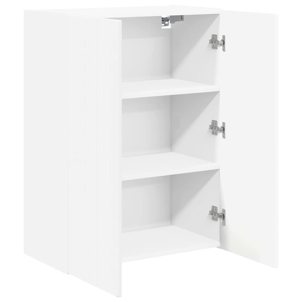 Mobile TV da parete Bianco 59,5 x 31 x 80 cm Legno multistrato