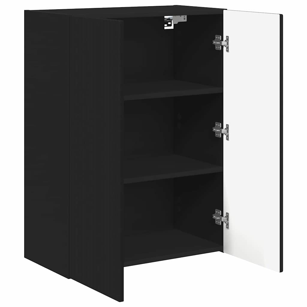Mobile TV da parete Nero 59,5 x 31 x 80 cm Legno multistrato