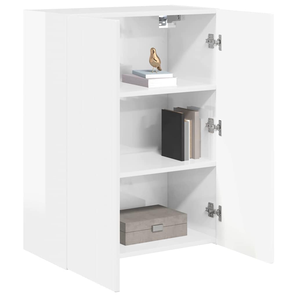 Mobile TV da parete Bianco Lucido 59,5 x 31 x 80 cm